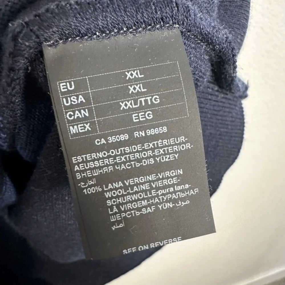 Paul & Shark Yachting Mens Merino‎ Wool Quarter Zip Pullover Sweater Blue XXL